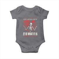 Dark Japanese Aesthetic Skeleton Meme Graphic Baby Onesie I Got a Severe Case of It Is What It Is
