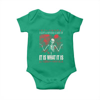 Dark Japanese Aesthetic Skeleton Meme Graphic Baby Onesie I Got a Severe Case of It Is What It Is