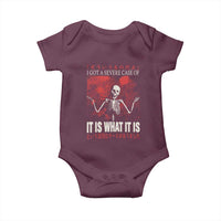 Dark Japanese Aesthetic Skeleton Meme Graphic Baby Onesie I Got a Severe Case of It Is What It Is