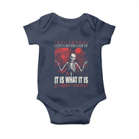 Dark Japanese Aesthetic Skeleton Meme Graphic Baby Onesie I Got a Severe Case of It Is What It Is