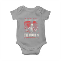 Dark Japanese Aesthetic Skeleton Meme Graphic Baby Onesie I Got a Severe Case of It Is What It Is