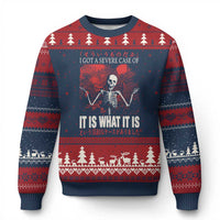 Dark Japanese Aesthetic Skeleton Meme Graphic Ugly Christmas Sweater I Got a Severe Case of It Is What It Is