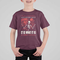 Dark Japanese Aesthetic Skeleton Meme Graphic T Shirt For Kid I Got a Severe Case of It Is What It Is