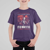 Dark Japanese Aesthetic Skeleton Meme Graphic T Shirt For Kid I Got a Severe Case of It Is What It Is
