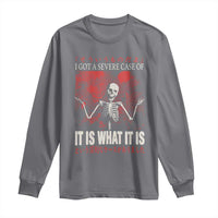 Dark Japanese Aesthetic Skeleton Meme Graphic Long Sleeve Shirt I Got a Severe Case of It Is What It Is