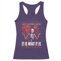 Dark Japanese Aesthetic Skeleton Meme Graphic Racerback Tank Top I Got a Severe Case of It Is What It Is