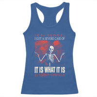 Dark Japanese Aesthetic Skeleton Meme Graphic Racerback Tank Top I Got a Severe Case of It Is What It Is