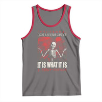 Dark Japanese Aesthetic Skeleton Meme Graphic Tank Top I Got a Severe Case of It Is What It Is