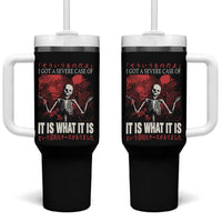 Dark Japanese Aesthetic Skeleton Meme Graphic Tumbler With Handle I Got a Severe Case of It Is What It Is