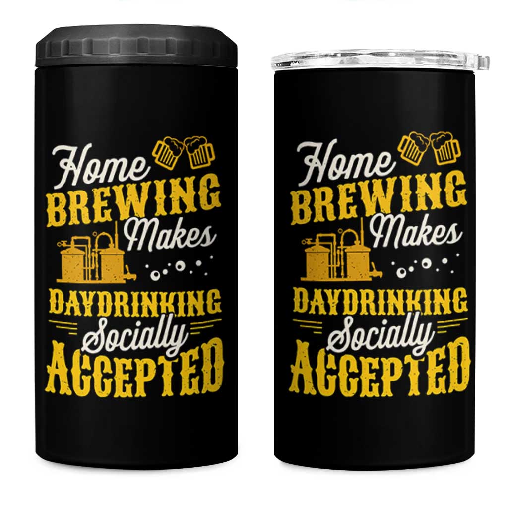 Funny Craft Crew Beer Homebrewers 4 in 1 Can Cooler Tumbler Home Brewing Makes Day Drinking Socially Accepted Brewery Fans
