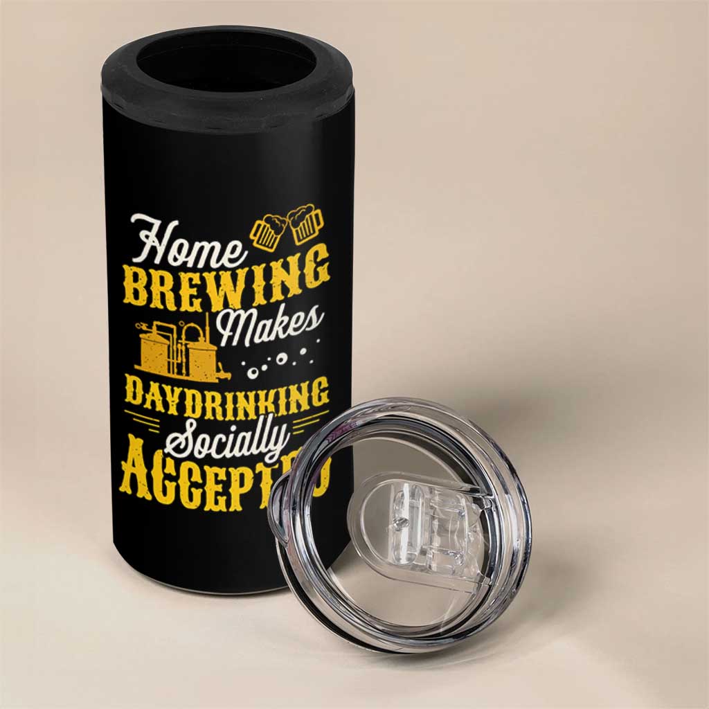 Funny Craft Crew Beer Homebrewers 4 in 1 Can Cooler Tumbler Home Brewing Makes Day Drinking Socially Accepted Brewery Fans