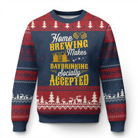 Funny Craft Crew Beer Homebrewers Ugly Christmas Sweater Home Brewing Makes Day Drinking Socially Accepted Brewery Fans