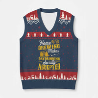 Funny Craft Crew Beer Homebrewers V-Neck Knit Sweater Vest Home Brewing Makes Day Drinking Socially Accepted Brewery Fans