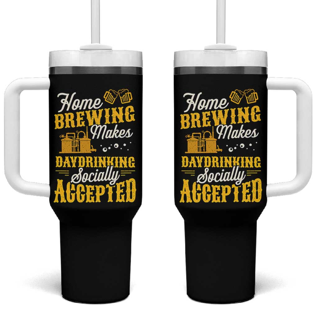 Funny Craft Crew Beer Homebrewers Tumbler With Handle Home Brewing Makes Day Drinking Socially Accepted Brewery Fans