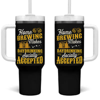 Funny Craft Crew Beer Homebrewers Tumbler With Handle Home Brewing Makes Day Drinking Socially Accepted Brewery Fans