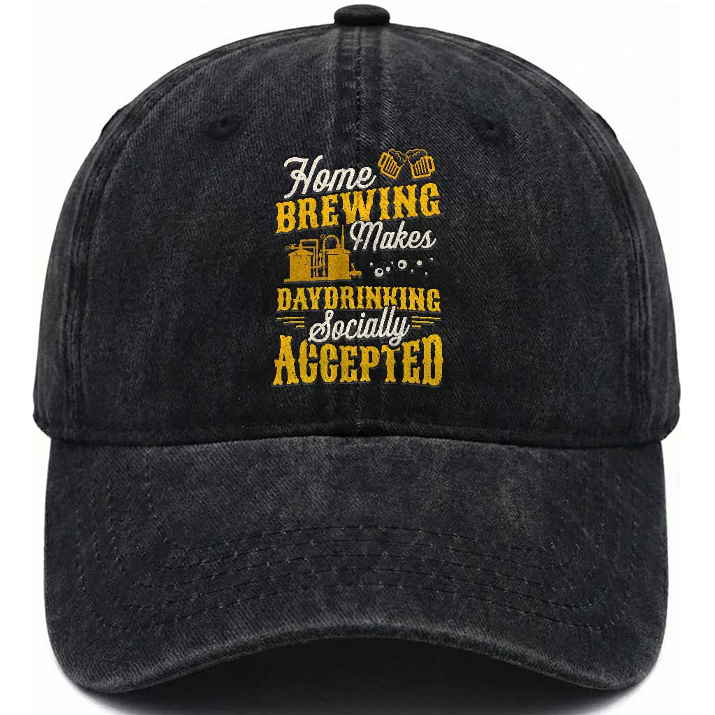 Funny Craft Crew Beer Homebrewers Washed Cotton Baseball Cap Home Brewing Makes Day Drinking Socially Accepted Brewery Fans