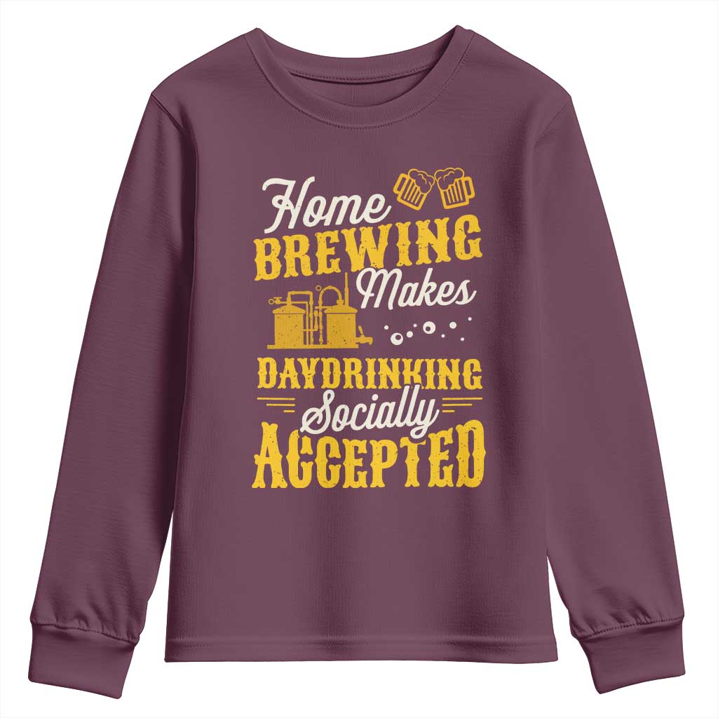 Funny Craft Crew Beer Homebrewers Youth Sweatshirt Home Brewing Makes Day Drinking Socially Accepted Brewery Fans
