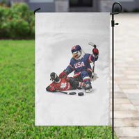 USA Eagle Vs Canada Loon Rivalry Graphic Garden Flag Funny Sports Fan Ice Hockey Game Day Supporter