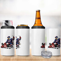 USA Eagle Vs Canada Loon Rivalry Graphic 4 in 1 Can Cooler Tumbler Funny Sports Fan Ice Hockey Game Day Supporter