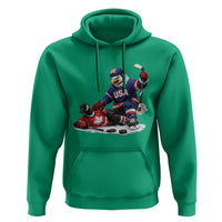 USA Eagle Vs Canada Loon Rivalry Graphic Hoodie Funny Sports Fan Ice Hockey Game Day Supporter