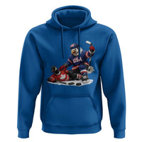 USA Eagle Vs Canada Loon Rivalry Graphic Hoodie Funny Sports Fan Ice Hockey Game Day Supporter