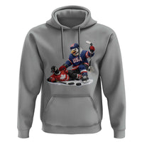 USA Eagle Vs Canada Loon Rivalry Graphic Hoodie Funny Sports Fan Ice Hockey Game Day Supporter