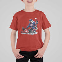 USA Eagle Vs Canada Loon Rivalry Graphic T Shirt For Kid Funny Sports Fan Ice Hockey Game Day Supporter