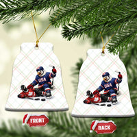 USA Eagle Vs Canada Loon Rivalry Graphic Ceramic Ornament Funny Sports Fan Ice Hockey Game Day Supporter