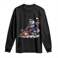 USA Eagle Vs Canada Loon Rivalry Graphic Long Sleeve Shirt Funny Sports Fan Ice Hockey Game Day Supporter