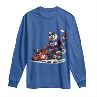 USA Eagle Vs Canada Loon Rivalry Graphic Long Sleeve Shirt Funny Sports Fan Ice Hockey Game Day Supporter