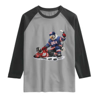 USA Eagle Vs Canada Loon Rivalry Graphic Raglan Shirt Funny Sports Fan Ice Hockey Game Day Supporter