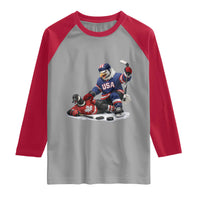 USA Eagle Vs Canada Loon Rivalry Graphic Raglan Shirt Funny Sports Fan Ice Hockey Game Day Supporter