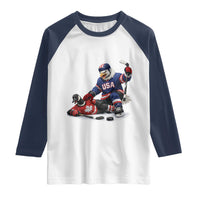 USA Eagle Vs Canada Loon Rivalry Graphic Raglan Shirt Funny Sports Fan Ice Hockey Game Day Supporter