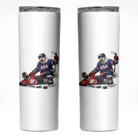 USA Eagle Vs Canada Loon Rivalry Graphic Skinny Tumbler Funny Sports Fan Ice Hockey Game Day Supporter