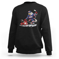 USA Eagle Vs Canada Loon Rivalry Graphic Sweatshirt Funny Sports Fan Ice Hockey Game Day Supporter