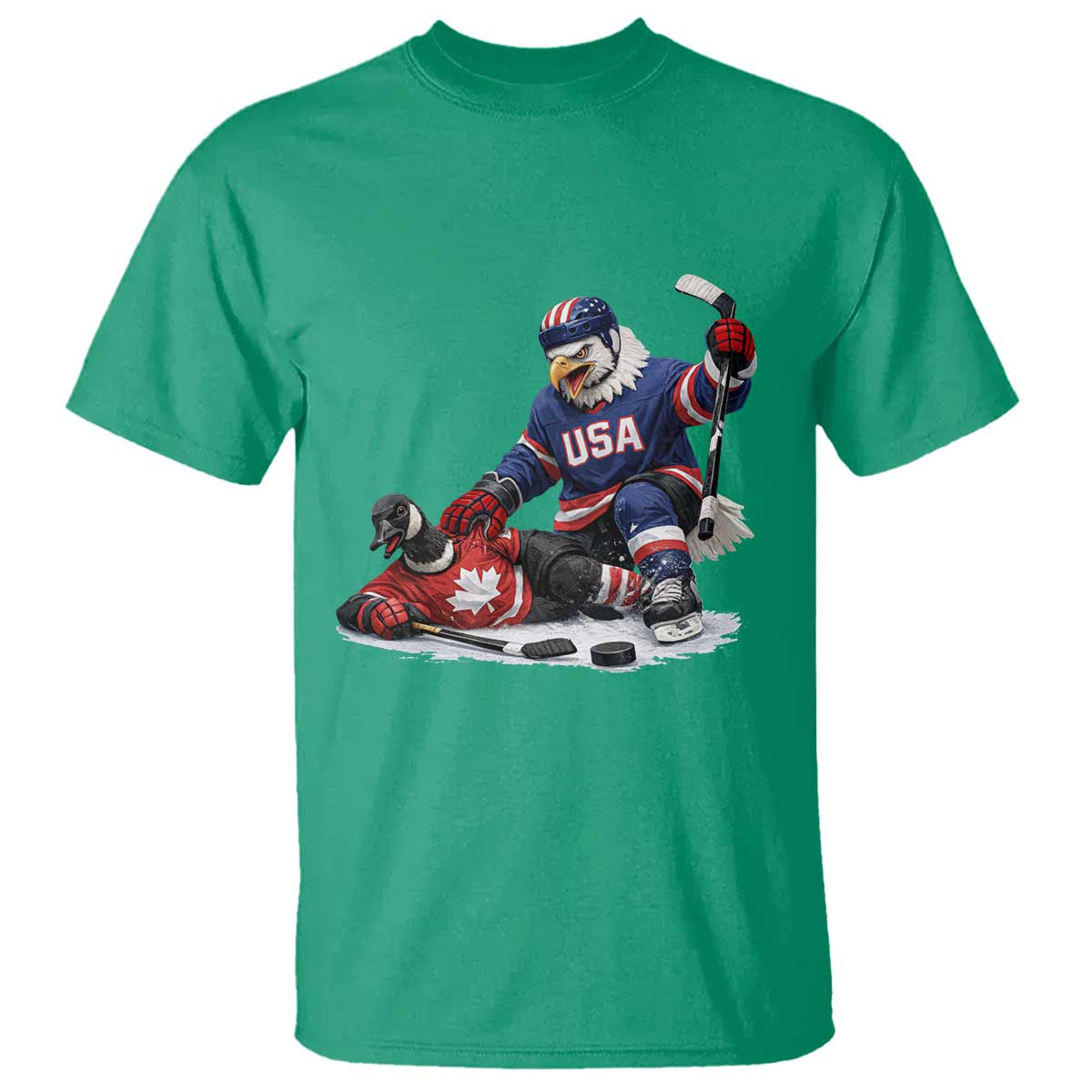 USA Eagle Vs Canada Loon Rivalry Graphic T Shirt Funny Sports Fan Ice Hockey Game Day Supporter