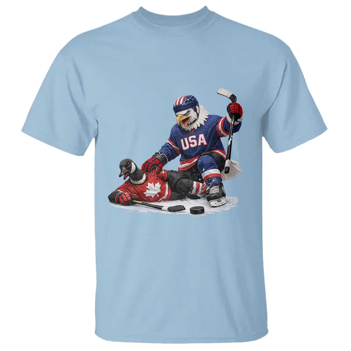 USA Eagle Vs Canada Loon Rivalry Graphic T Shirt Funny Sports Fan Ice Hockey Game Day Supporter