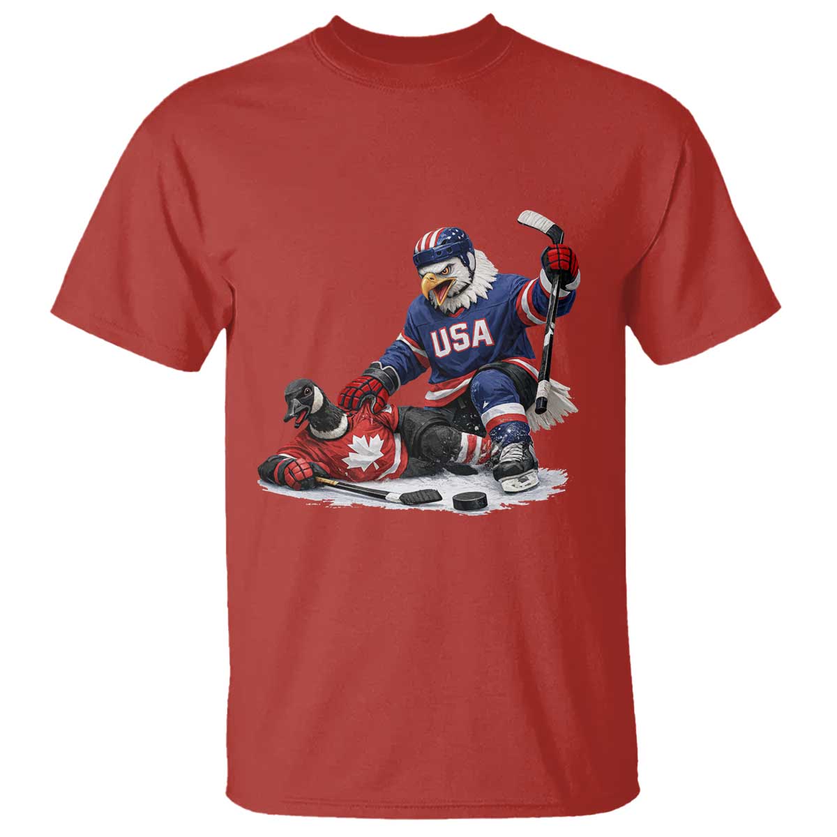 USA Eagle Vs Canada Loon Rivalry Graphic T Shirt Funny Sports Fan Ice Hockey Game Day Supporter