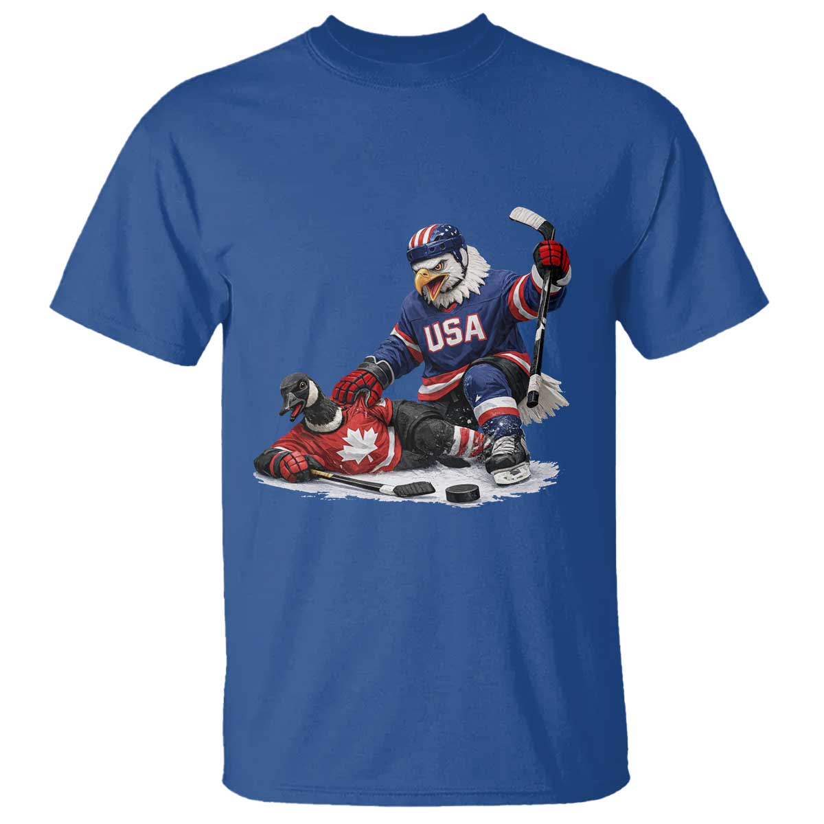 USA Eagle Vs Canada Loon Rivalry Graphic T Shirt Funny Sports Fan Ice Hockey Game Day Supporter