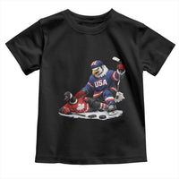 USA Eagle Vs Canada Loon Rivalry Graphic Toddler T Shirt Funny Sports Fan Ice Hockey Game Day Supporter