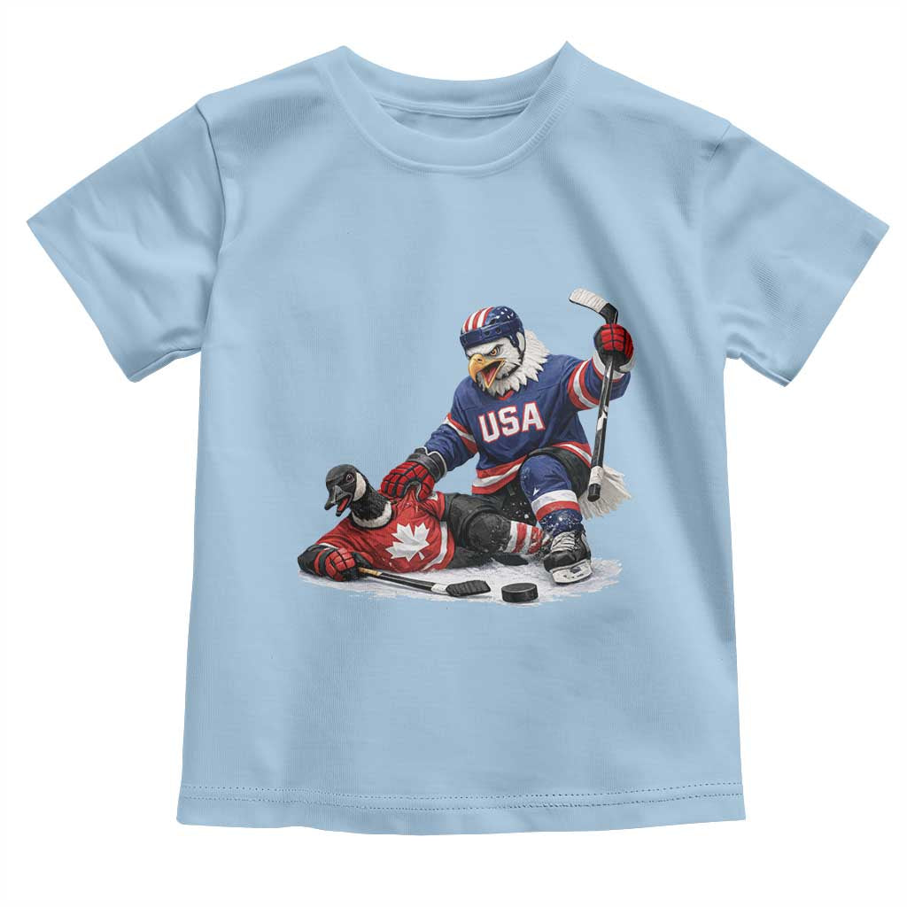 USA Eagle Vs Canada Loon Rivalry Graphic Toddler T Shirt Funny Sports Fan Ice Hockey Game Day Supporter