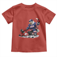USA Eagle Vs Canada Loon Rivalry Graphic Toddler T Shirt Funny Sports Fan Ice Hockey Game Day Supporter