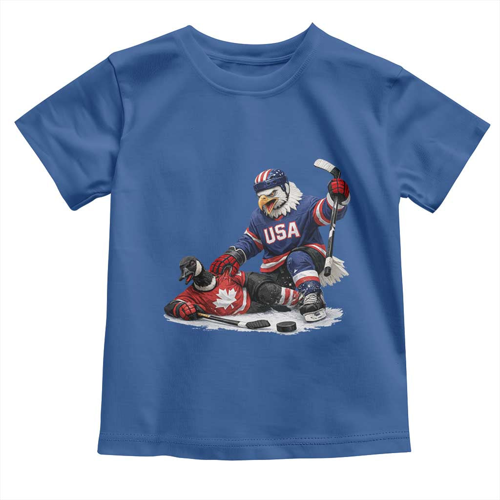 USA Eagle Vs Canada Loon Rivalry Graphic Toddler T Shirt Funny Sports Fan Ice Hockey Game Day Supporter