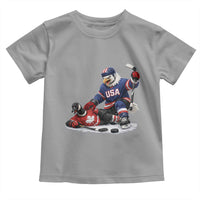 USA Eagle Vs Canada Loon Rivalry Graphic Toddler T Shirt Funny Sports Fan Ice Hockey Game Day Supporter