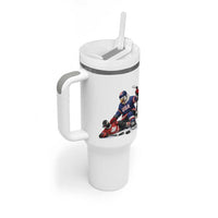 USA Eagle Vs Canada Loon Rivalry Graphic Tumbler With Handle Funny Sports Fan Ice Hockey Game Day Supporter
