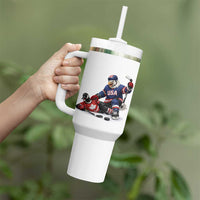 USA Eagle Vs Canada Loon Rivalry Graphic Tumbler With Handle Funny Sports Fan Ice Hockey Game Day Supporter
