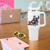 USA Eagle Vs Canada Loon Rivalry Graphic Tumbler With Handle Funny Sports Fan Ice Hockey Game Day Supporter
