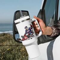 USA Eagle Vs Canada Loon Rivalry Graphic Tumbler With Handle Funny Sports Fan Ice Hockey Game Day Supporter