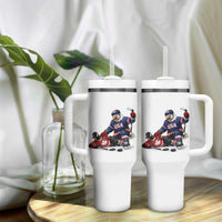 USA Eagle Vs Canada Loon Rivalry Graphic Tumbler With Handle Funny Sports Fan Ice Hockey Game Day Supporter
