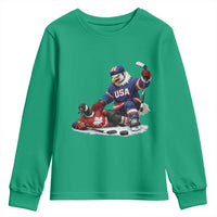 USA Eagle Vs Canada Loon Rivalry Graphic Youth Sweatshirt Funny Sports Fan Ice Hockey Game Day Supporter